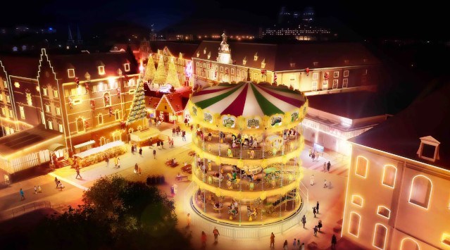 1300万球の輝きのなかに日本初の3階建てメリーゴーラウンドがOPEN「光の街のクリスマス」開催 15mもの高さからヨーロッパの街並みを一望!ハウステンボス株式会社