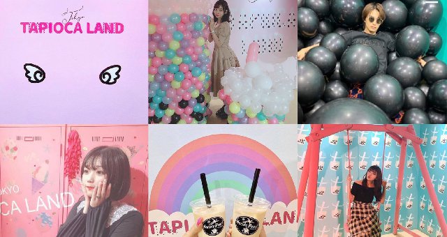 東京タピオカランド カフェ : 様々なタピオカフォトブースを設置︕