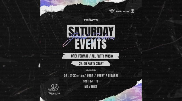 【大阪アンモナ】大阪のTOP DJ達がグローバルHitsな選曲でお届け！OPEN～24:00までのご来店が男女共にお得！ さらにAmmona★クーポンでお得★