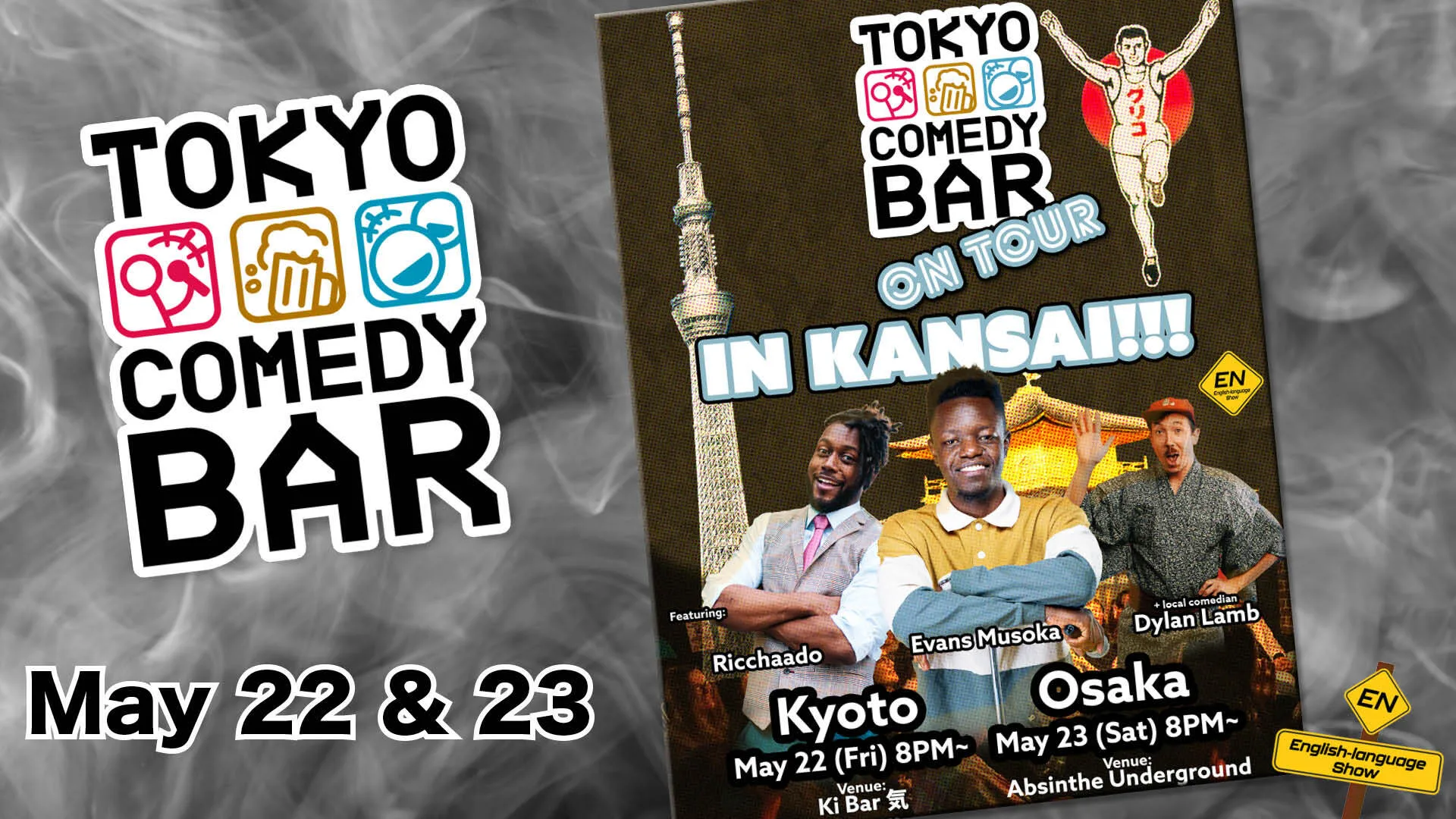 Tokyo Comedy Bar on Tour: OSAKA/w Evans Musoka & Richaado TV!
