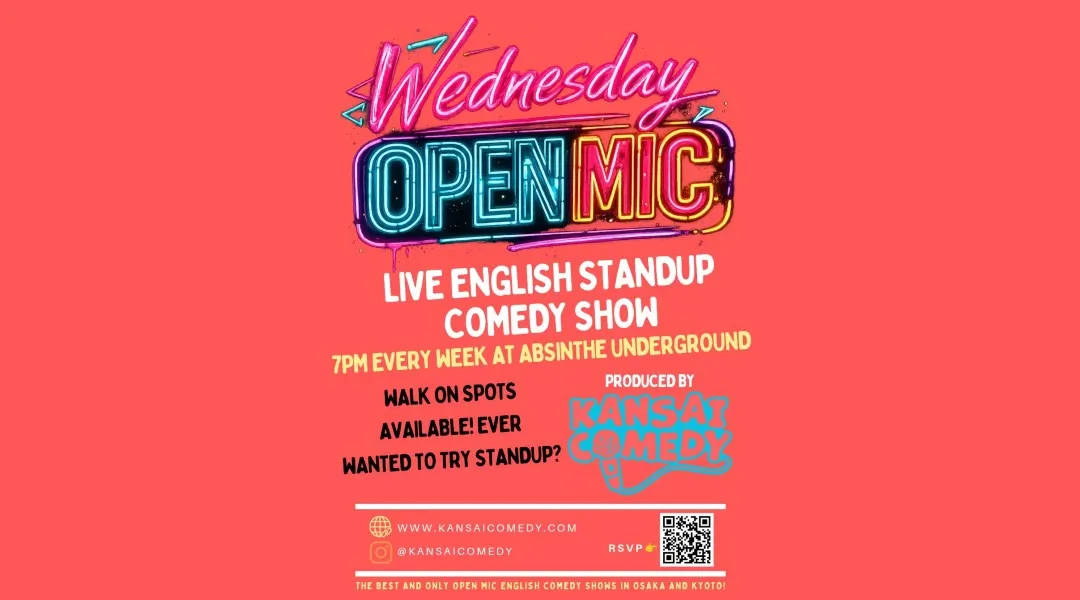 Wednesday Open Mic English Standup Comedy with Kansai Comedy