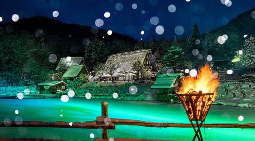 【名古屋 名古屋駅 婚活イベント 趣味コン】雪景色の世界遺産・白川郷散策＆飛騨牛の朴葉焼き御膳と飛騨の里ライトアップ★連絡先交換OK♪