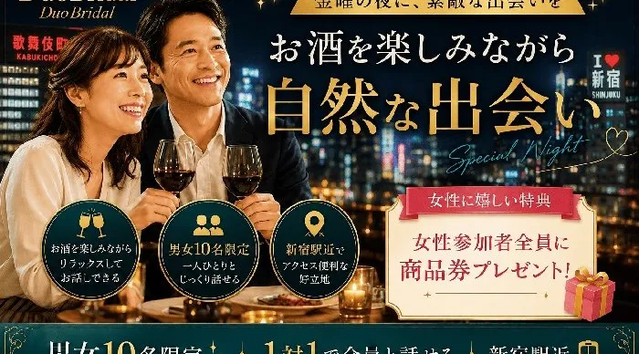 お酒de合コン【参加して良かった企画総選挙第1位】【カップル率最大級♡】『着席1対1』1人10分間しっかり話せる