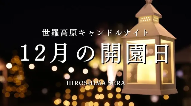 【広島／世羅】クリスマスシーズンは世羅高原へ　世羅高原キャンドルナイトは12月21日まで《世羅高原キャンドルナイト》世羅高原キャンドルナイト　金・土・日の週末のみ開園中