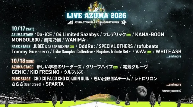 今年5周年を迎える福島最大級の音楽フェスティバル LIVE AZUMA 2026 福島テレビ株式会社