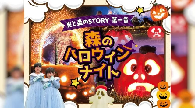 国営武蔵丘陵森林公園 中央口～植物園エリア 森のハロウィンナイト 17：00～20：30　※開園時間は9：30～20：30　エイアンドビーホールディングス株式会社