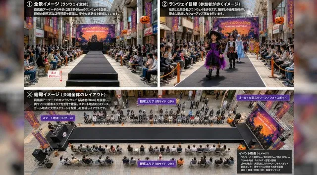 カワハロ終了から7年、大学生が「川崎のハロウィン」に挑戦。銀柳街30mをランウェイに、一般参加型ファッションショー開催　川崎銀柳街商業協同組合