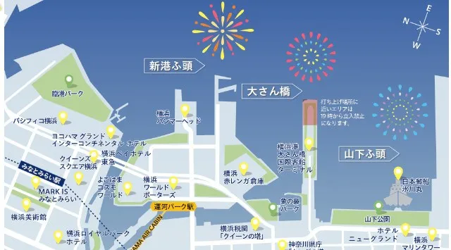 横浜ナイトフラワーズ 花火大会2026 - 横浜港で短時間(5分程度)の花火打上げ ・新港ふ頭・大さん橋 - 伝統行事・日程・見どころ・混雑状況・開催場所 - 夏祭り 花火大会