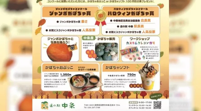 【道の駅中条】地域のかぼちゃが大集合！秋の「かぼちゃフェス」9月27日開催 ジャンボかぼちゃコンテストや限定グルメ、ワークショップなど　互恵株式会社