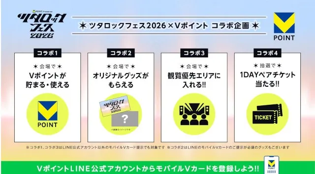 【ツタロックフェス2026×Vポイント】Vポイントが貯まる！使える！ ― Vポイントとの様々なコラボ企画をご用意 ― カルチュア・エンタテインメント グループ株式会社