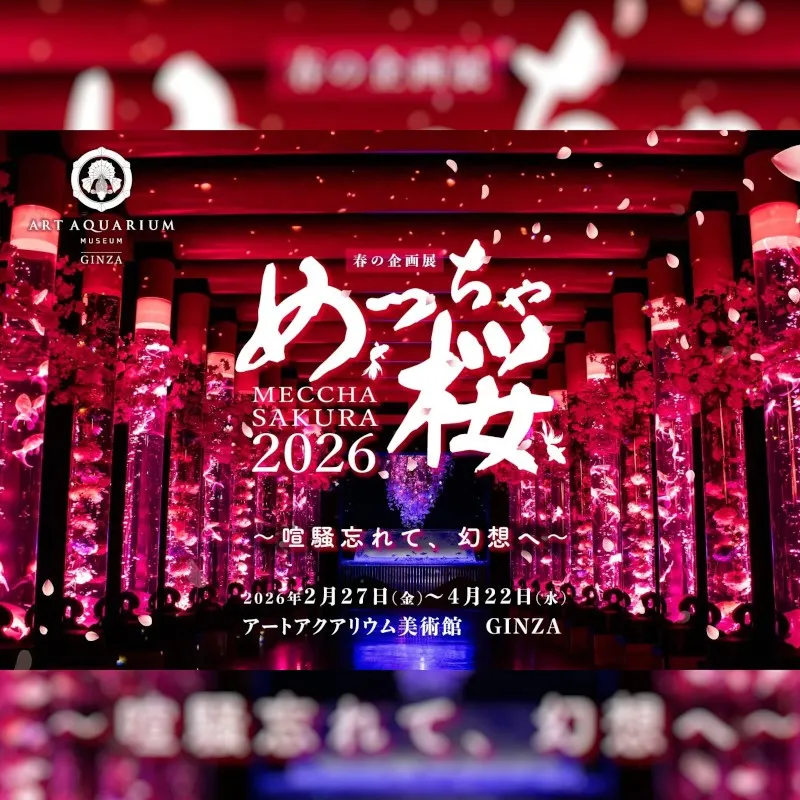 アートアクアリウム美術館 GINZA 春の企画展2月27日開幕 ～喧騒忘れて、幻想へ～ めっちゃ桜2026 2月27日～4月22日まで、期間限定開催 アートアクアリウム製作委員会