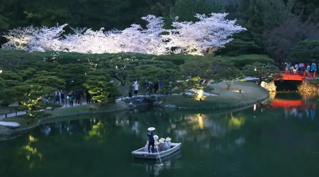 名園の夜は桜が主役になる10日間・宵闇に浮かび上がる夜桜「特別名勝 栗林公園 春のライトアップ」開催期間：2026年3月27日（金）〜4月5日（日）～あわせて巡りたい、香川県内の桜名所もご紹介～