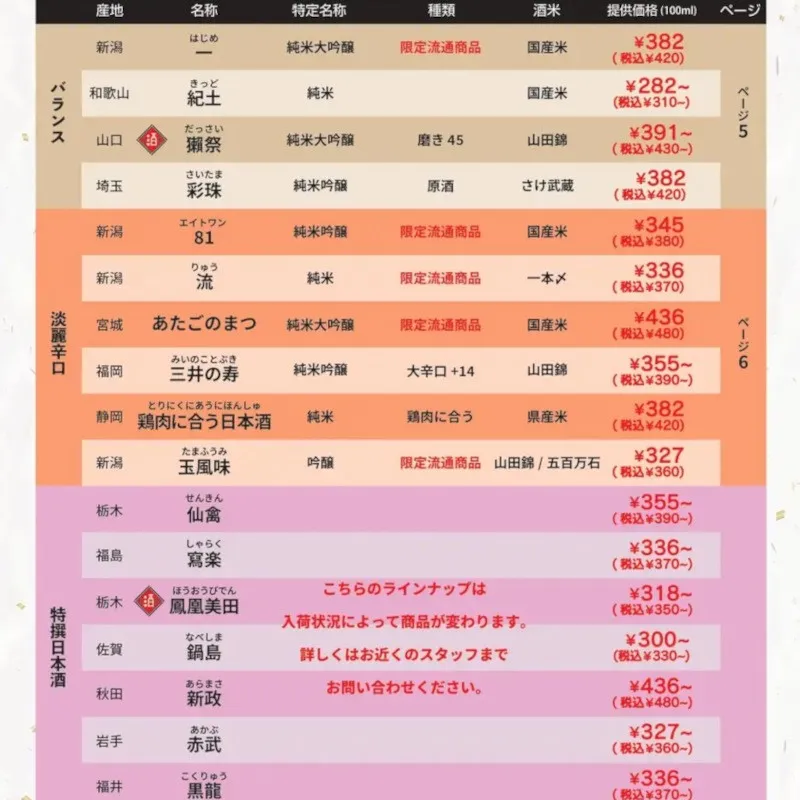 【日本酒40種全品¥110(税込)】日本酒原価酒蔵11周年祭｜全店で開催｜4月6日〜4月8日　期間、OPEN11周年を記念して日本酒40種を全品¥110(税込)で提供します。　株式会社ビリオンフーズ