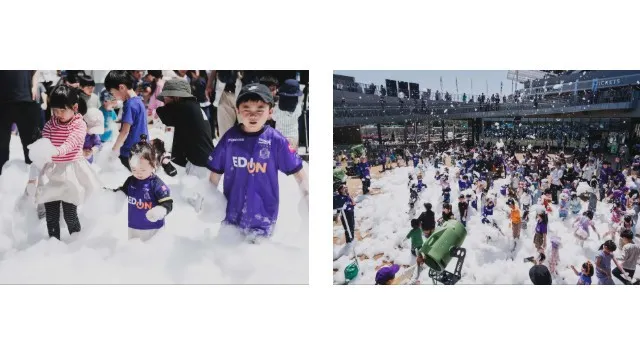 【サンフレッチェ広島／超熱狂キッズ大万博開催】大好評の泡フェスと縁日ブースが今年も登場！GWの締めくくりはエディオンピースウイング広島にお出かけしよう。株式会社サンフレッチェ広島