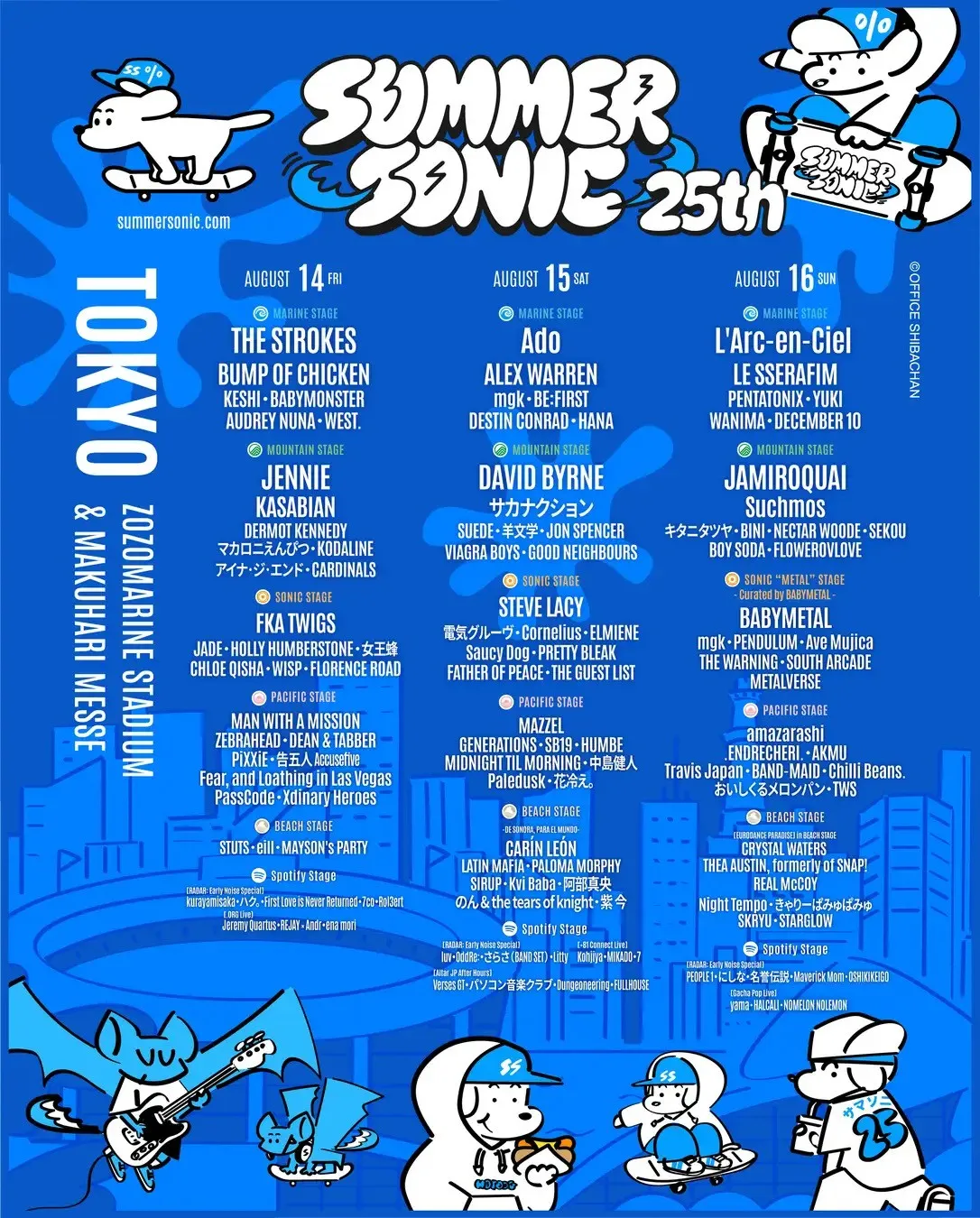 世界的人気IP「Skater JOHN」×「SUMMER SONIC 2026」のコラボが実現！史上初！SUMMER SONICのフライヤーデザインをShiba-Chanが完全描き下ろし！