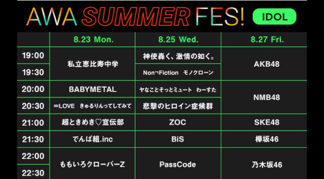 みんなでアーティストを応援しよう！『AWA SUMMER FES!』開催 AWA株式会社