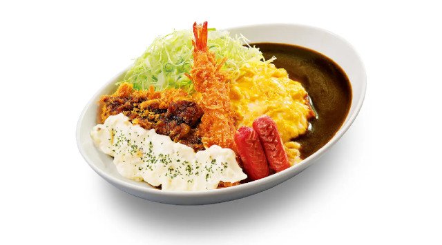 【大人の食べたい叶えます】あの頃を思い出す夢の競演！かつや「大人様ランチ」新登場 オムカレーに海老フライ、タルタルチキンカツとウインナーで大人のためのわんぱくなお子様ランチ。2022年5月12日(木)