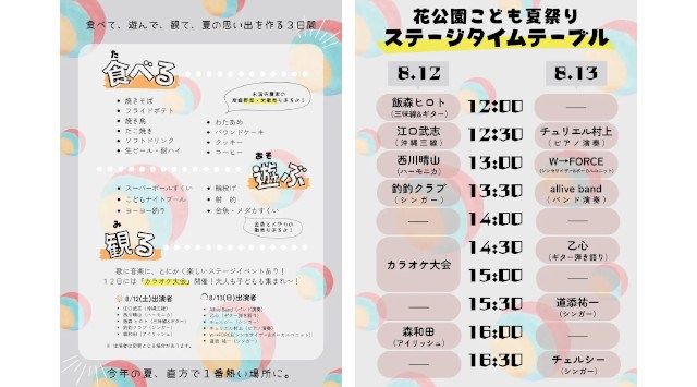 福智山ろく花公園『2023こども夏祭り』8月11日(金)～13日(日)に開催 直方市
